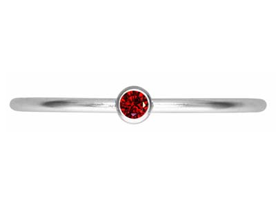 St Sil January Birthstone Stacking Ring 2mm Garnet Cz - Standard Bild - 2