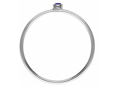 Geburtssteinring Februar, Amethystfarbener Zirkonia 2 Mm, Silber 925,finger 53/54 - Standard Bild - 3
