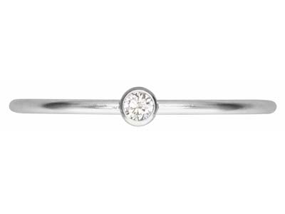 Ring Geburtsstein April, Weißer Zirkonia 2 Mm, Silber 925, Ringgröße 53/54 - Standard Bild - 2