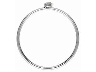 Ring Geburtsstein April, Weißer Zirkonia 2 Mm, Silber 925, Ringgröße 53/54 - Standard Bild - 3