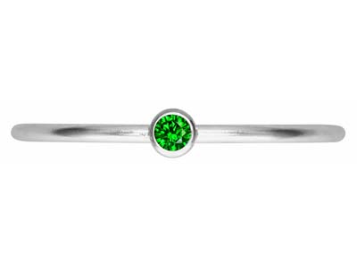 St Sil May Birthstone Stacking Ring 2mm Green Cz - Standard Bild - 2