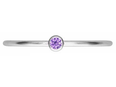Geburtssteinring Juni, Zirkonia Alexandrit 2 Mm, Silber 925,finger 53/54 - Standard Bild - 2