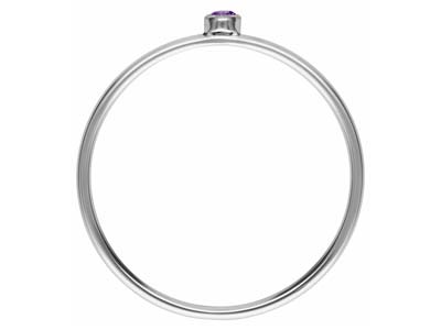 Geburtssteinring Juni, Zirkonia Alexandrit 2 Mm, Silber 925,finger 53/54 - Standard Bild - 3