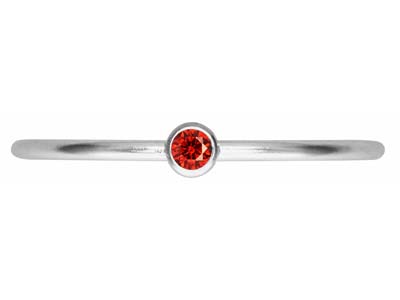 Geburtssteinring Juli, Zirkonia Rubin 2 Mm, Silber 925, Ringgröße 53/54 - Standard Bild - 2