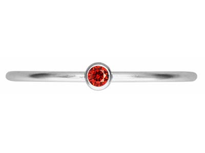 St Sil July Birthstone Stacking Ring 2mm Ruby Cz - Standard Bild - 2