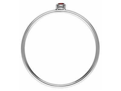 Geburtssteinring Juli, Zirkonia Rubin 2 Mm, Silber 925, Ringgröße 53/54 - Standard Bild - 3