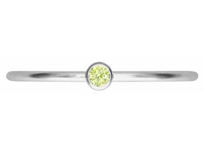 Geburtssteinring August, Peridot Zirkon 2 Mm, Silber 925, Finger 53/54 - Standard Bild - 2