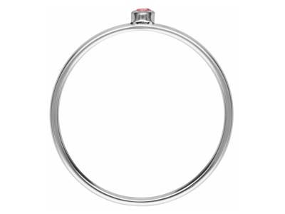 Geburtssteinring Oktober, Turmalin-zirkonia 2 Mm, Silber 925, Finger 53/54 - Standard Bild - 3