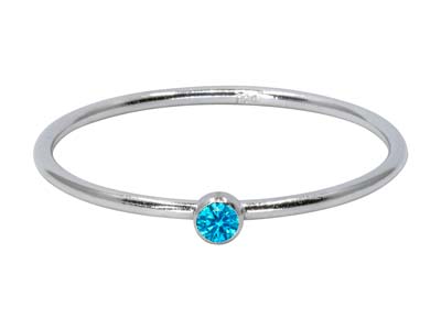 St Sil December Birthstone Stacking Ring 2mm Swiss Blue Cz - Standard Bild - 1