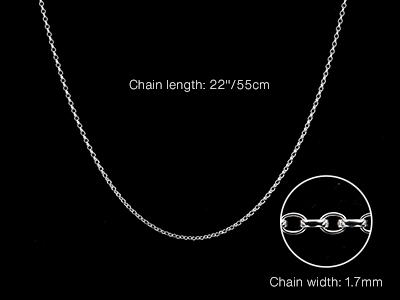 St Sil 1.7mm Belcher Chain 22