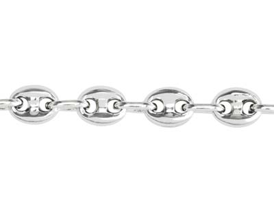 Halskette Aus Hohlen Kaffeebohnen 4mm, 45 Cm, 925er Silber, Rhodinier T - Standard Bild - 3