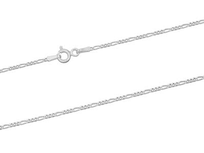 Figarokette Aus Sterlingsilber, 40, Diamantschliff, 1,3 mm, 40 cm, 3+1, Ohne Punzierung - Standard Bild - 2