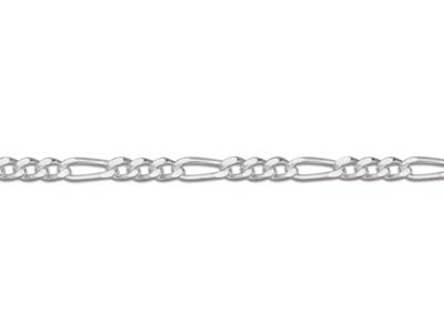 Figarokette Aus Sterlingsilber, 40, Diamantschliff, 1,3 mm, 40 cm, 3+1, Ohne Punzierung - Standard Bild - 3