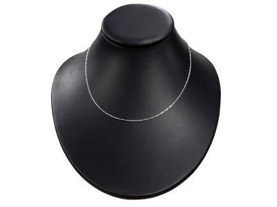 Figaro-kette, Diamantiert, Im Wechsel 1/3, 1,3 Mm, 40 Cm, Silber 925 - Standard Bild - 5
