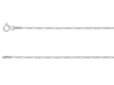 Figaro-kette, Diamantiert, Im Wechsel 1/3, 1,3 Mm, 45 Cm, 925er Silber - Standard Bild - 1
