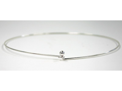Rigide Draht-halskette 2 Mm, 40 Cm,silber 925 - Standard Bild - 2