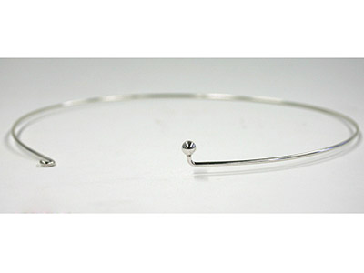 Rigide Draht-halskette 2 Mm, 40 Cm,silber 925 - Standard Bild - 3