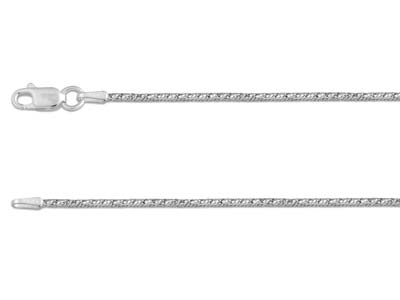Schlangenkette, Diamantbesetzt, Phantasie 1,5 Mm, 45 Cm, Silber 925, Karabinerverschluss Punzierung - Standard Bild - 1