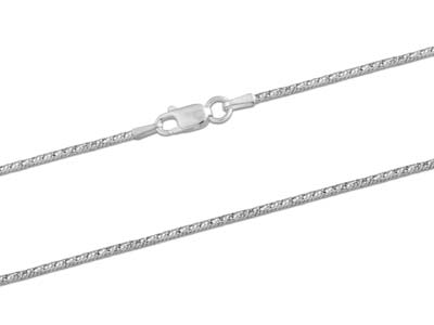Schlangenkette, Diamantbesetzt, Phantasie 1,5 Mm, 45 Cm, Silber 925, Karabinerverschluss Punzierung - Standard Bild - 2