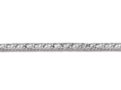 Schlangenkette, Diamantbesetzt, Phantasie 1,5 Mm, 45 Cm, Silber 925, Karabinerverschluss Punzierung - Standard Bild - 3