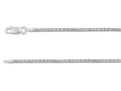 Ausgefallene Schlangenkette Aus Sterlingsilber Mit Diamantschliff, 1,8 mm Breit Und 40 cm Lang, Mit Punzierung - Standard Bild - 1