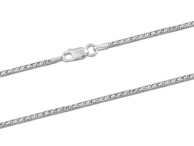 Ausgefallene Schlangenkette Aus Sterlingsilber Mit Diamantschliff, 1,8 mm Breit Und 40 cm Lang, Mit Punzierung - Standard Bild - 2