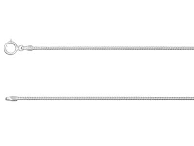 Schlangenkette Aus Sterlingsilber, Diamantschliff, Rund, 1,2 mm, 40 cm - Standard Bild - 1