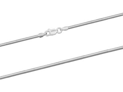 Schlangenkette Aus Sterlingsilber, Diamantschliff, Rund, 1,6 mm, 40 cm - Standard Bild - 2