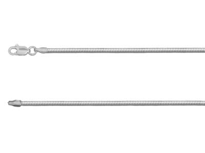 Schlangenkette Aus Sterlingsilber, Diamantschliff, Rund, 1,6 mm, 50 cm - Standard Bild - 1