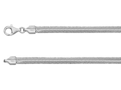 Flache Schlangenkette 4,2 X 1,8 Mm,40 Cm, 925 Silber - Standard Bild - 1