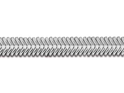 Schlangenkette Aus Sterlingsilber, Flach, 4,2 x 1,8 mm, 40 cm, Mit Echtheitsstempel - Standard Bild - 3