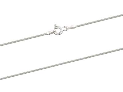 Kette Mit Feinem Schlangengeflecht 0,9 Mm, 50 Cm, 925er Silber - Standard Bild - 2