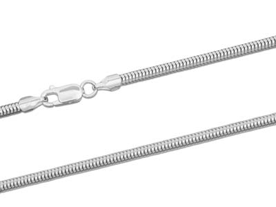 Schlangenkette Aus Sterlingsilber, Rund, 3,0 mm, 18 cm, Mit Echtheitsstempel - Standard Bild - 2