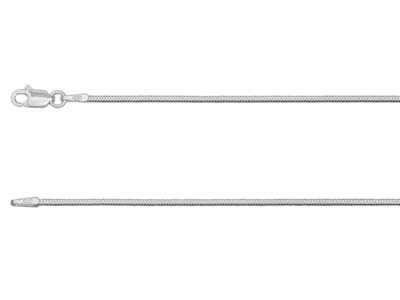Schlangenkette Mit Quadratischen Gliedern 1,2 Mm, 45 Cm, Silber 925 - Standard Bild - 1