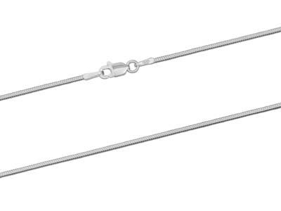 Schlangenkette Mit Quadratischen Gliedern 1,2 Mm, 45 Cm, Silber 925 - Standard Bild - 2