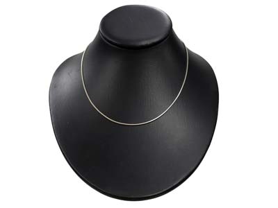 Schlangenkette Mit Quadratischen Gliedern 1,2 Mm, 45 Cm, Silber 925 - Standard Bild - 5