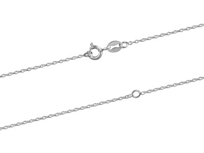 Verlängerbare Ankerkette Aus Sterlingsilber Mit Diamantschliff, 1,3 mm Breit Und 40 Bis 45 cm Lang, Ohne Punzierung - Standard Bild - 2