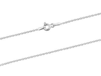 Kette Aus For\at-maschen, Diamantiert Und Gehämmert, 1,2 Mm, 45 Cm, Silber 925 Punzierung - Standard Bild - 2