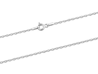 Kette Aus For\at-maschen, Diamantiert, Gehämmert, 1,5 Mm, 45 Cm, Silber 925 Punzierung - Standard Bild - 2