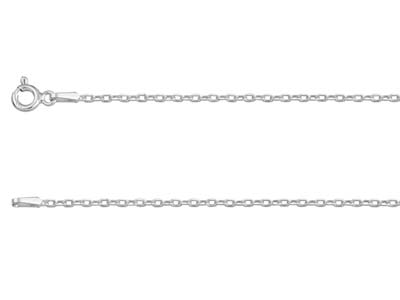 Gehämmerte Ankerkette Aus Sterlingsilber Mit Diamantschliff, 1,5mm Breit Und 50cm Lang, Ohne Punzierung