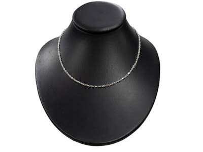 Kette Aus Diamantgeschnittenem Jaseron-mesh, Quadratisch 2,30 Mm, 45 Cm, Silber 925 Punzierung - Standard Bild - 5