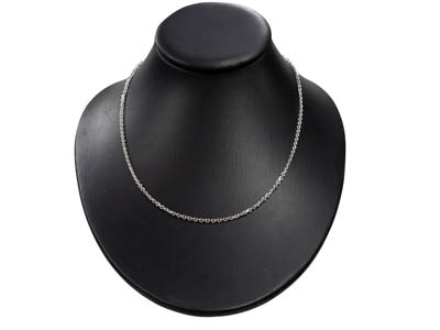 Kette Aus Jaseron-gliederkette, Diamantgeschnitten, Quadratisch 2,3 Mm, 50 Cm, Silber 925 Punzierung - Standard Bild - 5