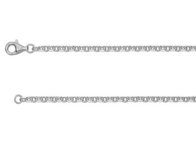Gliederkette Aus Sterlingsilber, 28/14, Quadratischer Diamantschliff, 55 cm, Mit Echtheitsstempel - Standard Bild - 1
