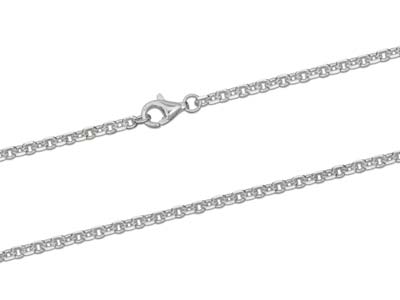 Jaseron-kette, Diamantgeschliffen, Quadratische Glieder 2,3 Mm, 55 Cm,silber 925 Echtheitsstempel - Standard Bild - 2