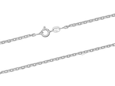 Jaseron-maschenkette, Diamantgeschliffen, Quadratische Glieder 1,9 Mm,40 Cm, Silber 925 Punzierung - Standard Bild - 2