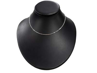 Jaseron-maschenkette, Diamantgeschliffen, Quadratische Glieder 1,9 Mm,40 Cm, Silber 925 Punzierung - Standard Bild - 5