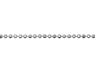 Kugelkette Aus Sterlingsilber, Diamantschliff, 1,0 mm, 45 cm, Ohne Punzierung - Standard Bild - 3