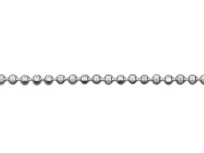 Kugelkette Aus Sterlingsilber, Diamantschliff, 1,2 mm, 50 cm, Ohne Punzierung - Standard Bild - 3