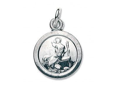 Christophorus-medaille Rund Kleinesmodell, 9 Mm, Silber 925