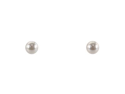 Ohrstecker Mit Weisser Kristallperle, 4mm, Goldfilled